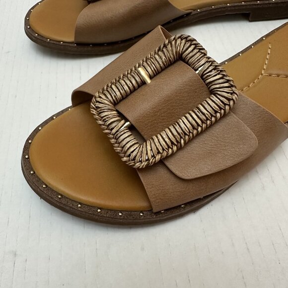 Yellow Box Wilomena Shoes Womens Size 8.5 Brown Slide Sandals Buckle Slip On - Picture 7 of 9